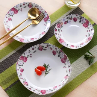 Printed Floral Edge Dish Set