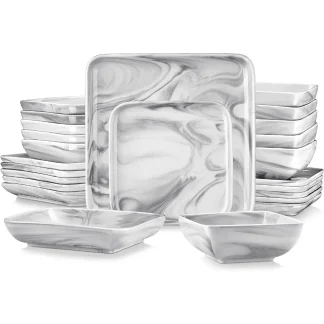 Marble Pattern Square Dish Set