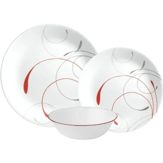 Printed Round White Dish Set